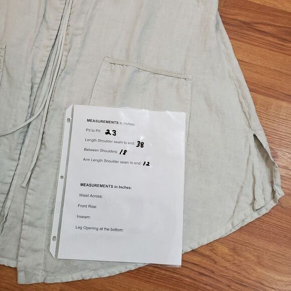 Blue Fish Size 1 Linen tie Front Tunic 5306 Contrast Cardi Dew-P Hand Printed - Picture 16 of 16